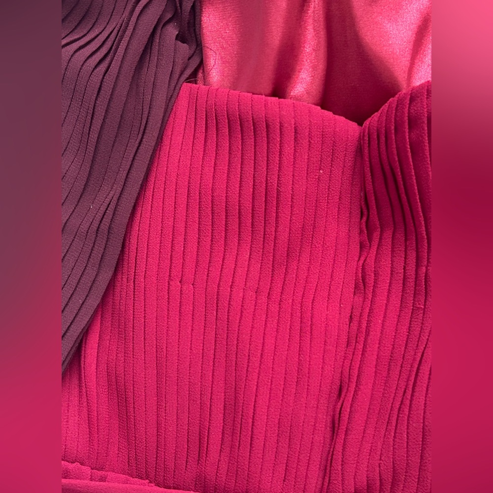 NWT Celeb pleated Crepe strapless Maxi Dress Formal prom, burgundy red, Sz.2 - Picture 13 of 13